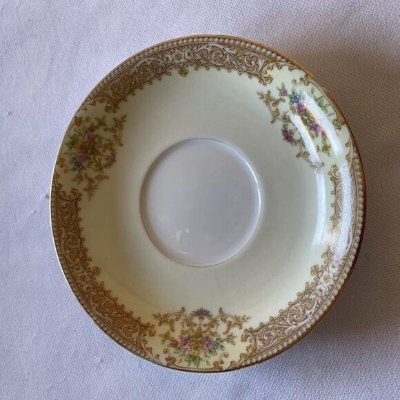 Noritake Occupied Japan Floral Gold Trim Saucer Plate - Picture 1 of 6